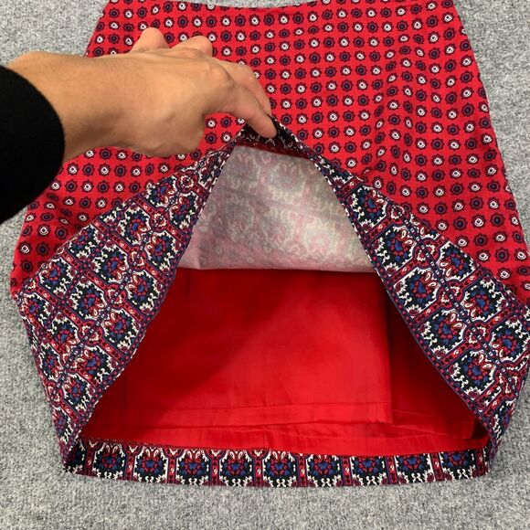 Talbots Skirt Womens 2P Petites Multi Cotton Blend Straight Side Zip Inner Lined - Picture 5 of 10